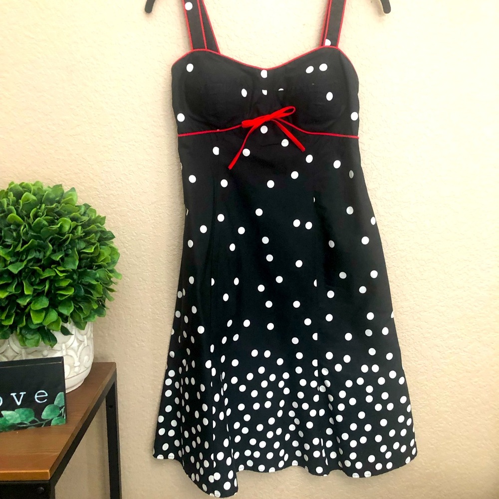 Black with white polka dots summer dress.